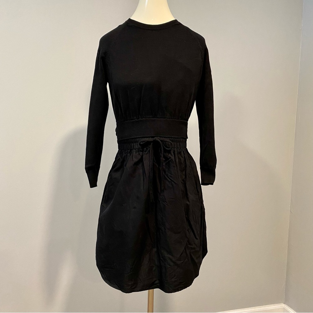 Carven Black Cropped Sweater Dress